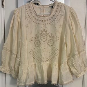 Cream Women's Top